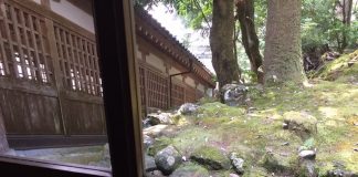 永平寺の回廊を眺める