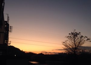 真冬の夕焼けは、引き締まったような感じがします